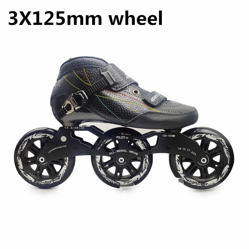 Outdoor Speed Racing Long Street Trace Asphalt Road Inline Speed Skates Shoes Carbon Fiber Adults Kids Sport Roller Patines EU48