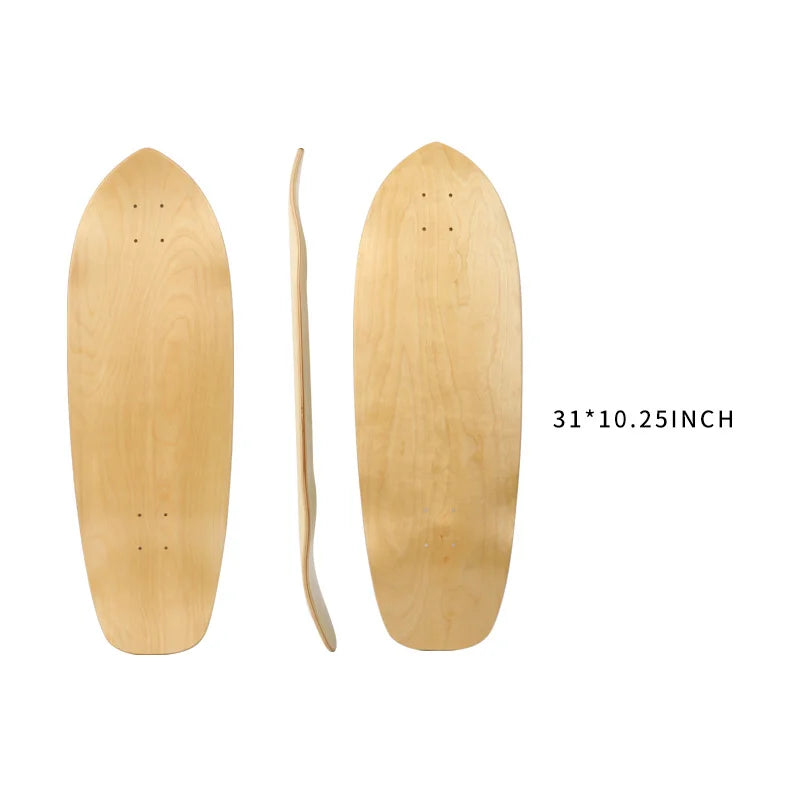 DIY Blank Skateboard Longboard - 28/30/31/33/36" Smooth Maple Deck