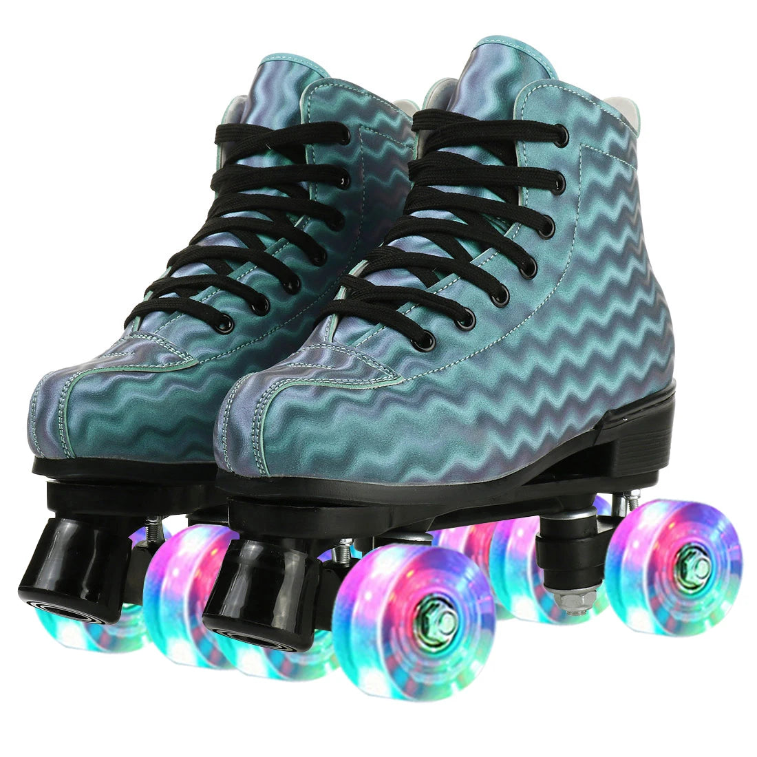 Wavy PU Quads Roller Skate Shoes