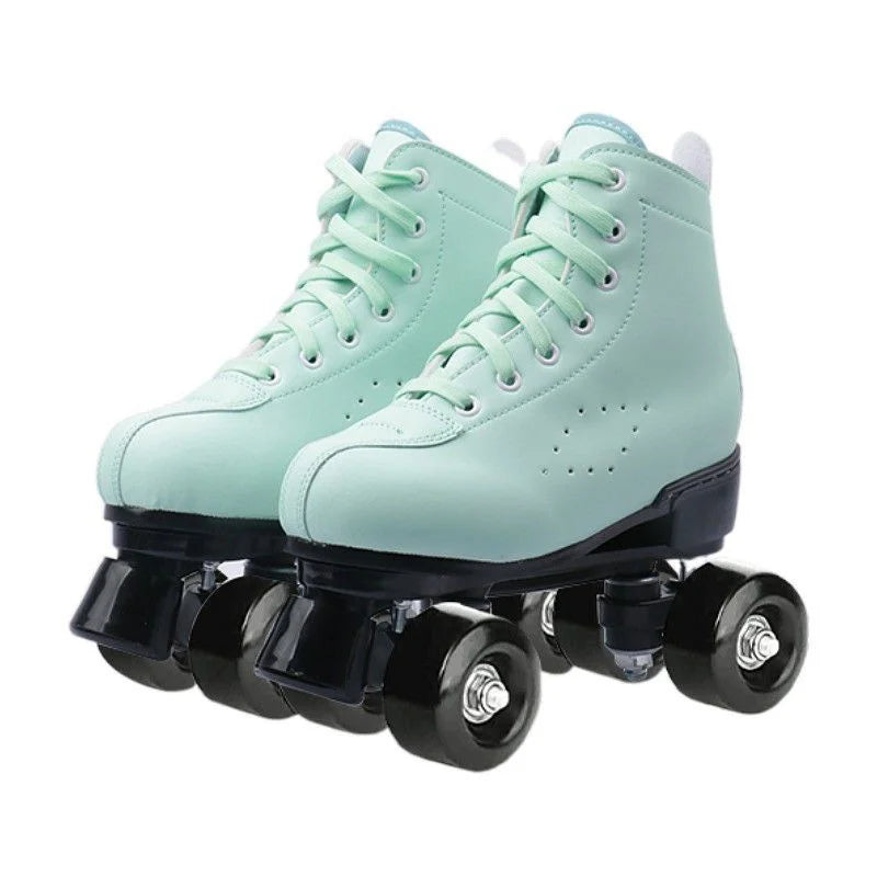 Beginner Quad Skates with Microfiber Leather Shoes