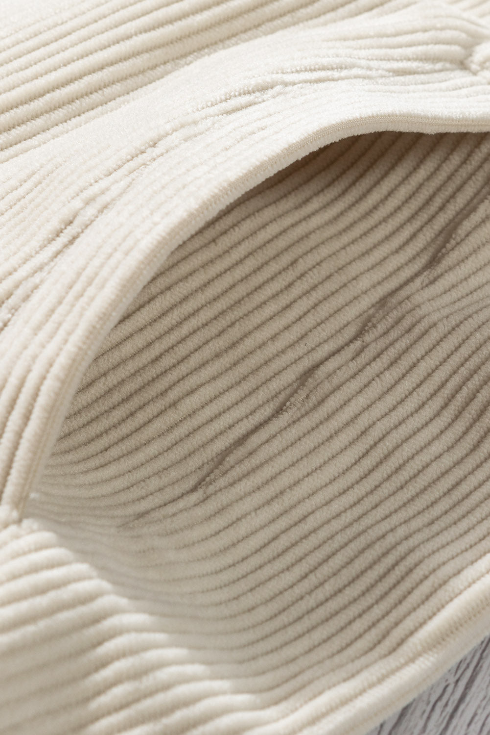 Pocketed Button Ribbed Textured Shacket