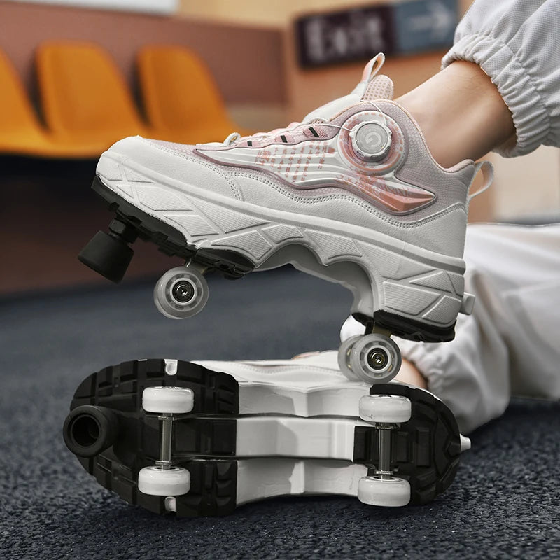 Children's Fashionable Roller Skates Detachable 4-Wheel Dual-Purpose Skate Shoes (Heelys)