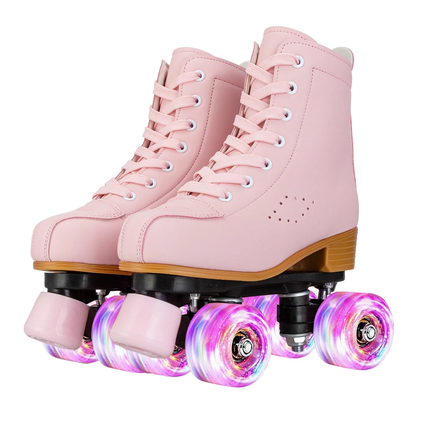 Kids Roller Skate Shoes Double-Row Flashing 4 Wheels Skates Women Adult Girls Beginners Indoor Outdoor Skating Training Sneakers