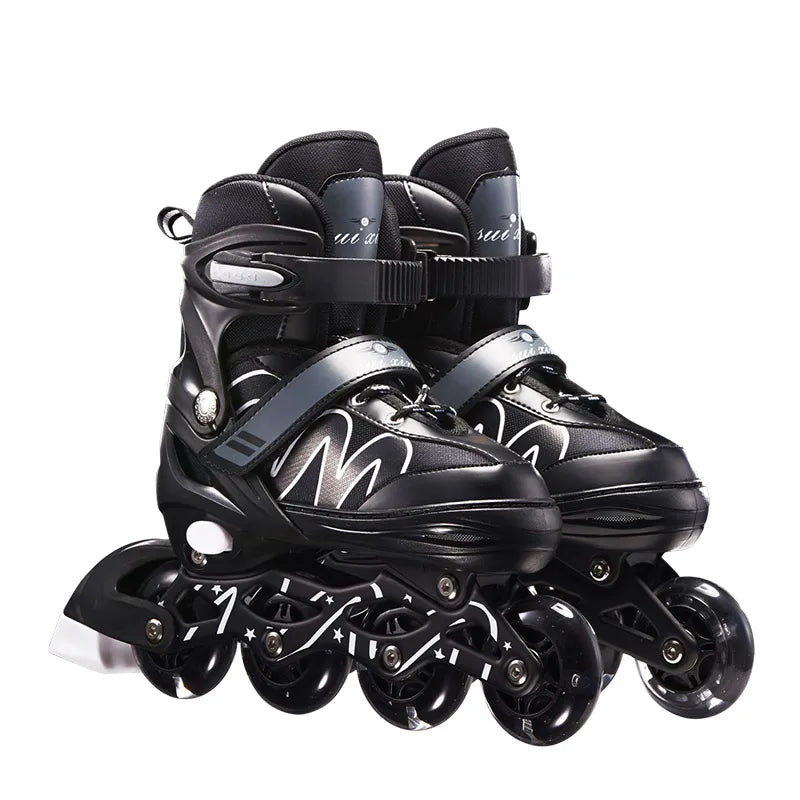 Kids Adjustable 4 Wheel Inline Roller Skate with Flash Light Up Wheels