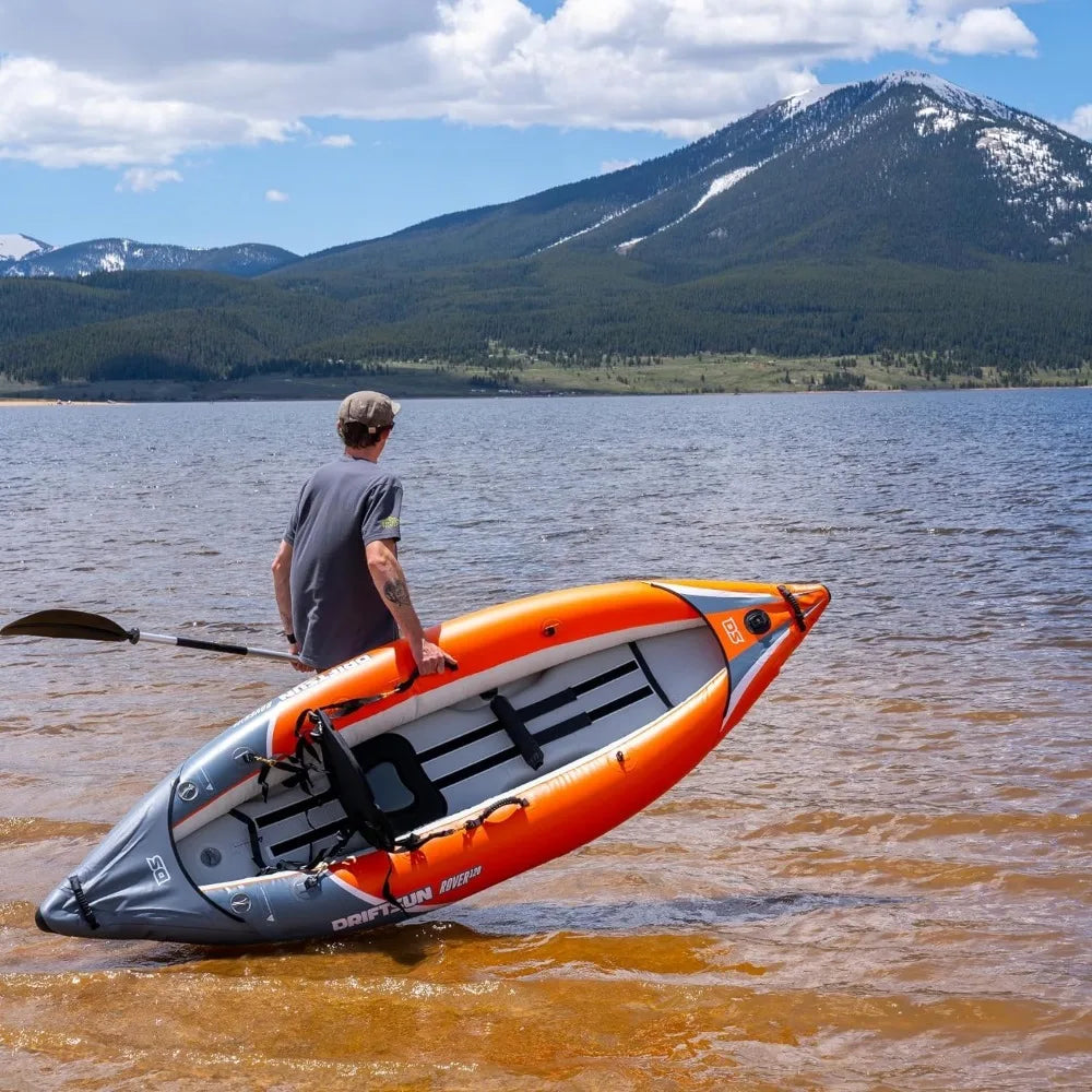 Rover Inflatable 1 and 2 Person Kayak with High Pressure Floor