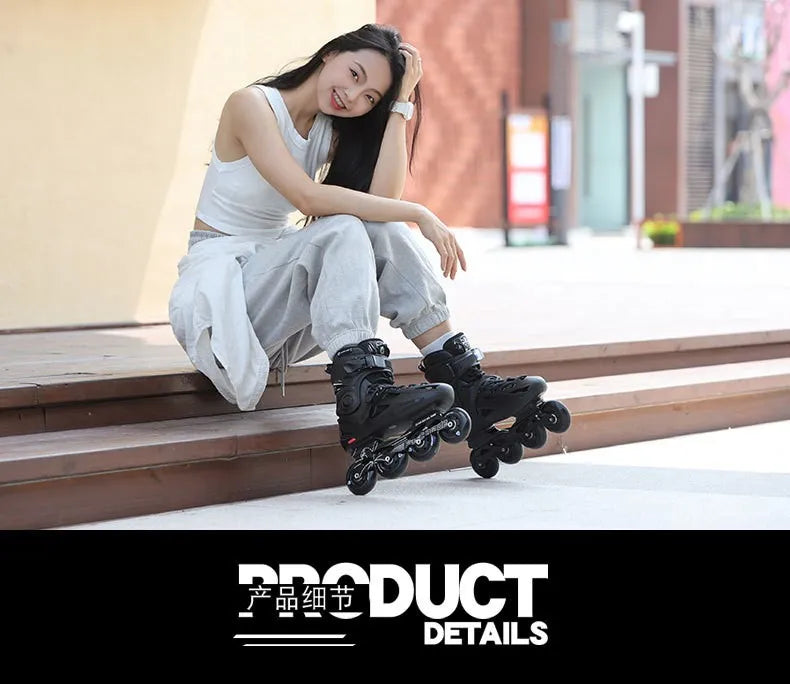 Professional Roller Skates Adult Shoes Patines 4 Wheels Slalom Speed Free Inline Skating Racing Sneakers Beginners