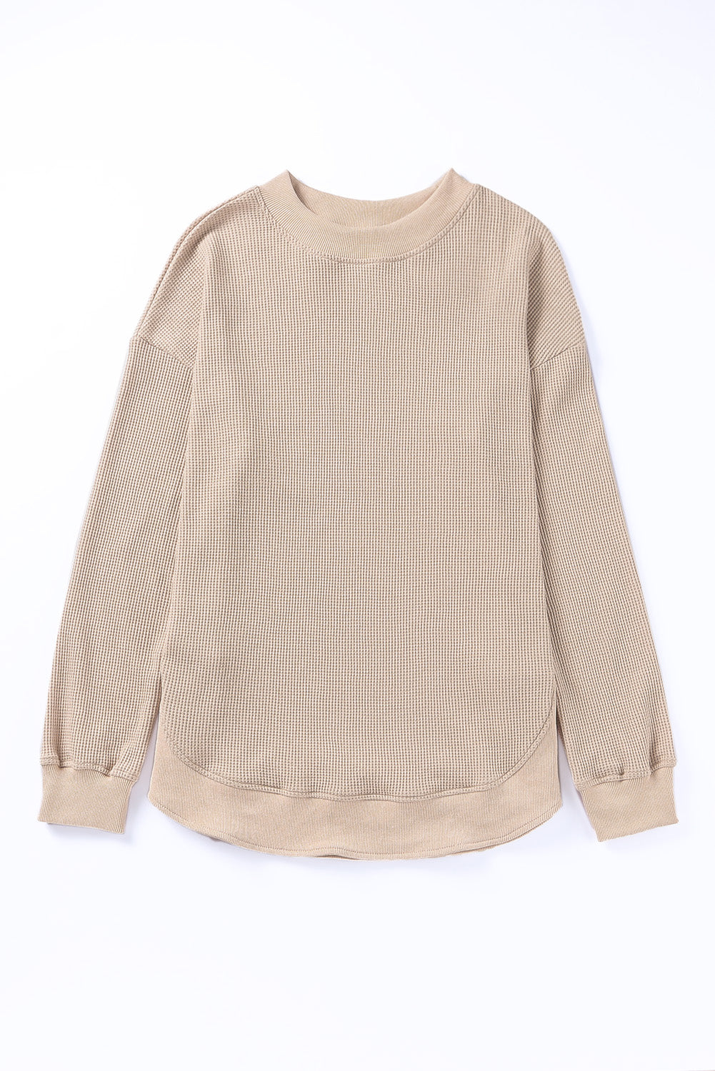 Black Crew Neck Ribbed Trim Knit Long Sleeve Top