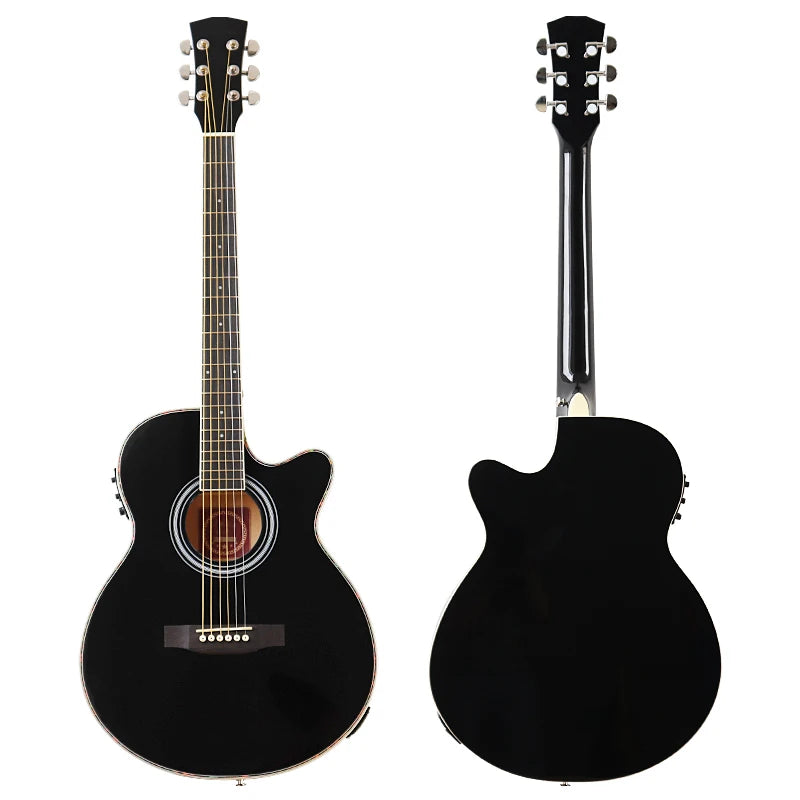 40" Beginner's Thin Body Acoustic Electric Guitar Kit with Accessories - Various Colours