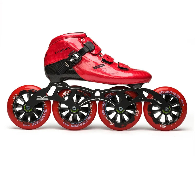 Advanced Carbon Fiber Inline Speed Skates - 7075 Alloy CNC Frame | 85A Durable PU 110mm 100mm 90mm Roller Wheels
