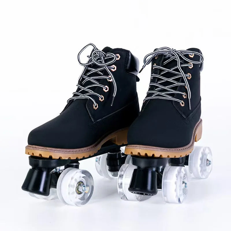 Modern Boot Style Quad Roller Dance Skates