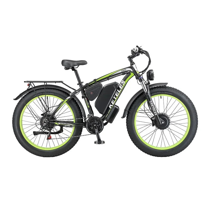 2000W High Power Two Wheel Drive Dual Motor Electric Bike With 26AH Lithium Battery and 26x4.0 inch Fat Tire E-Bike