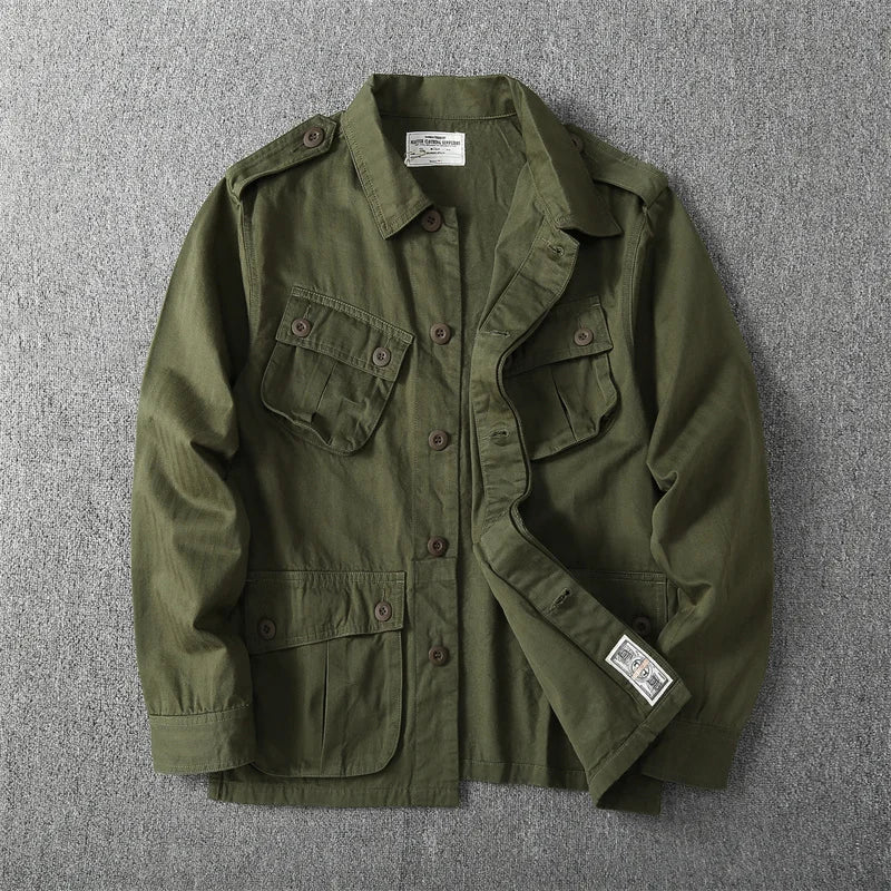 100% Cotton Washed Multi-pocketed American Retro Tropical Jungle M65 Jacket