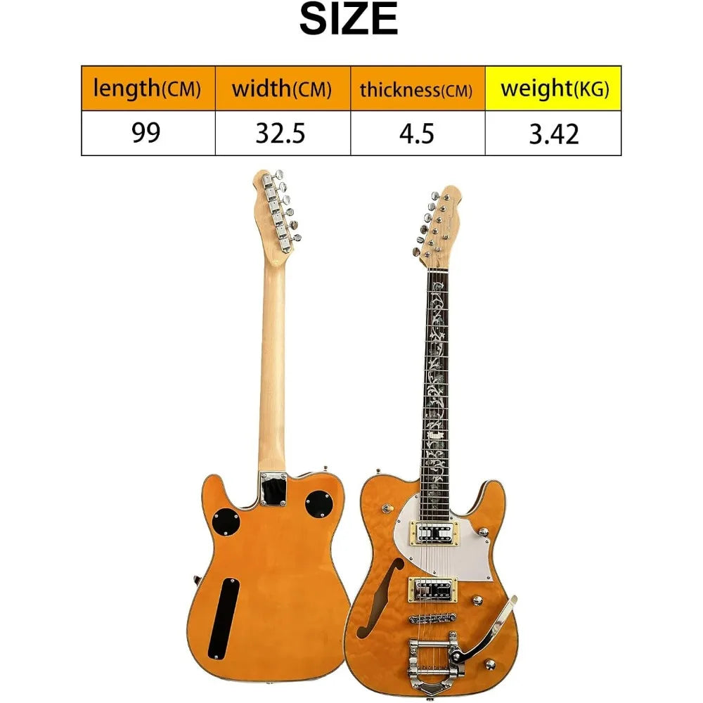 Semi Hollow Body Electric Guitar Inlay(yellow)
