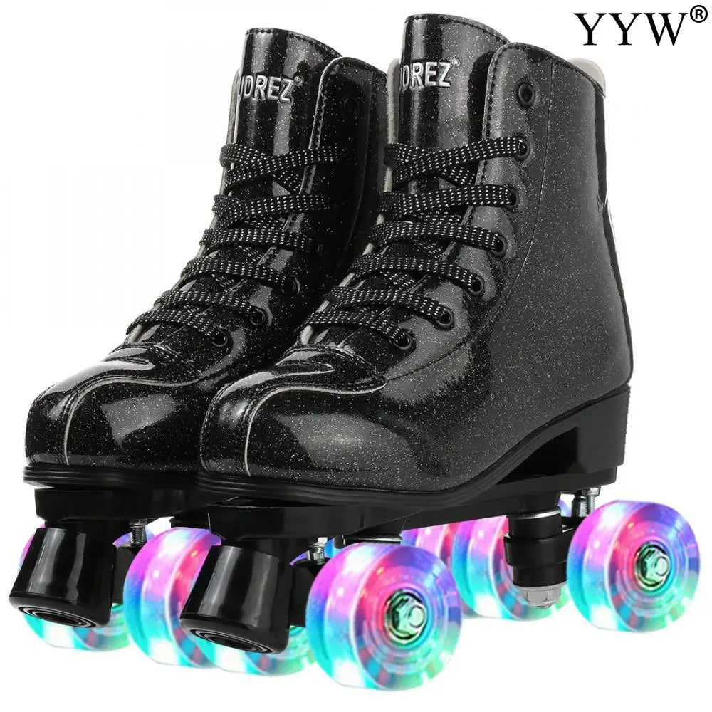 Retro Shiny Dance Quad Roller Skates