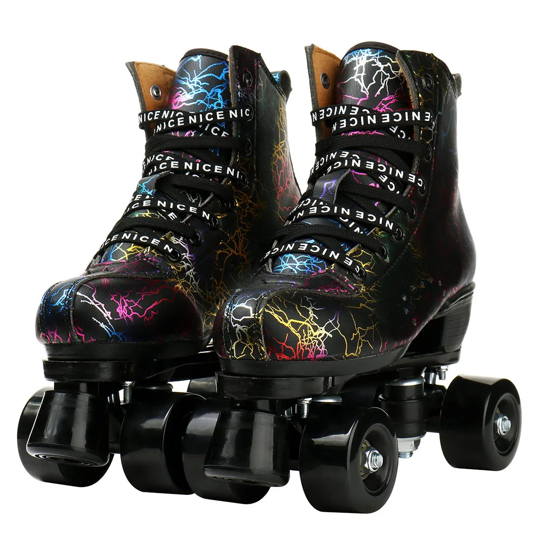 Wavy PU Quads Roller Skate Shoes