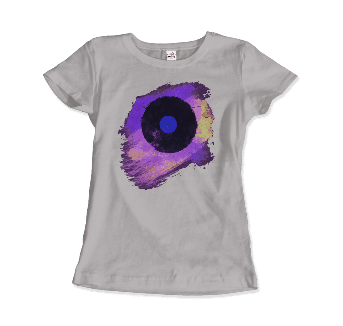 Vinyl Record Made of Paint Scattered in Purple Tones T-Shirt