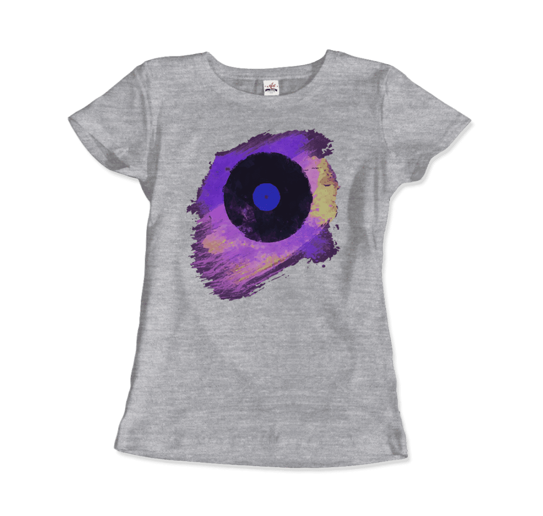 Vinyl Record Made of Paint Scattered in Purple Tones T-Shirt