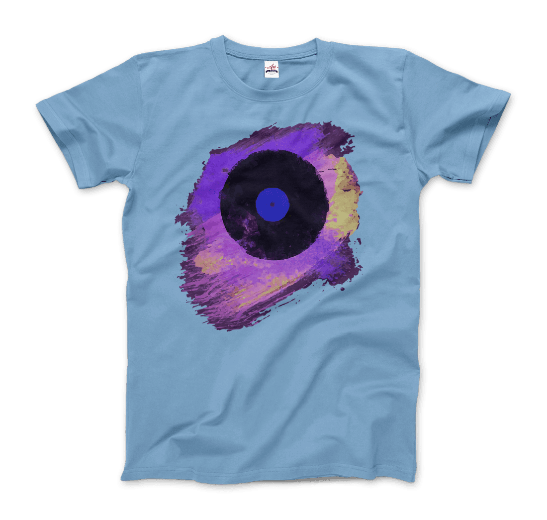 Vinyl Record Made of Paint Scattered in Purple Tones T-Shirt