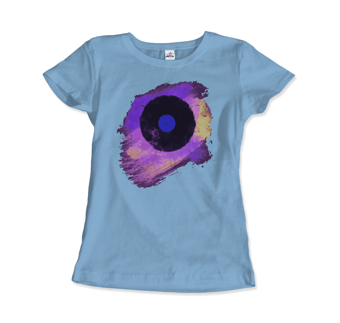 Vinyl Record Made of Paint Scattered in Purple Tones T-Shirt
