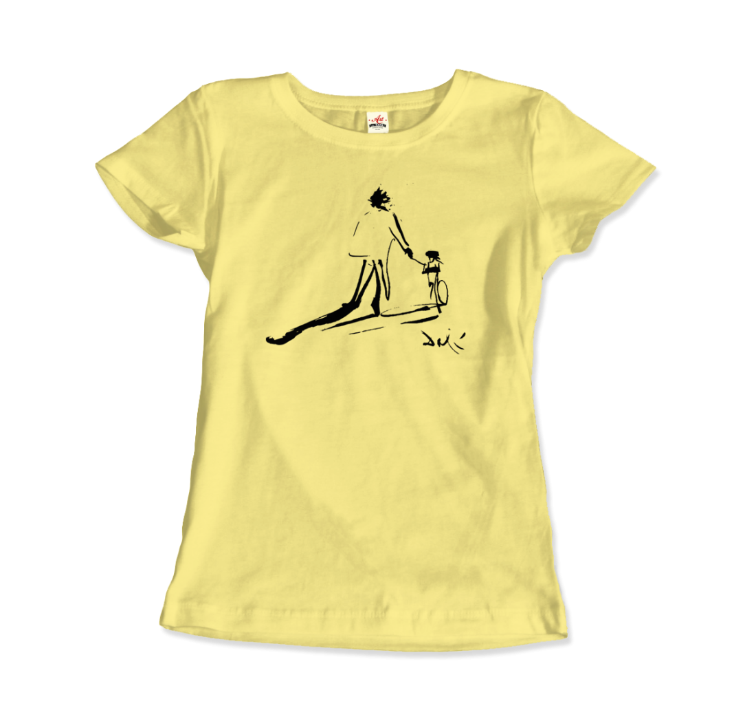 Salvador Dali Sketch, Childhood With Father Riding a Bike 1971 T-Shirt