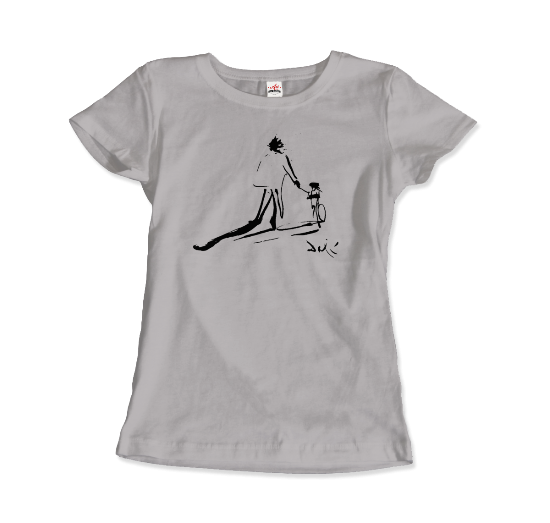 Salvador Dali Sketch, Childhood With Father Riding a Bike 1971 T-Shirt