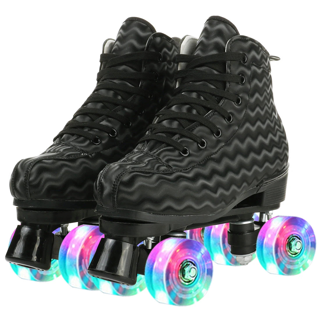 Wavy PU Quads Roller Skate Shoes