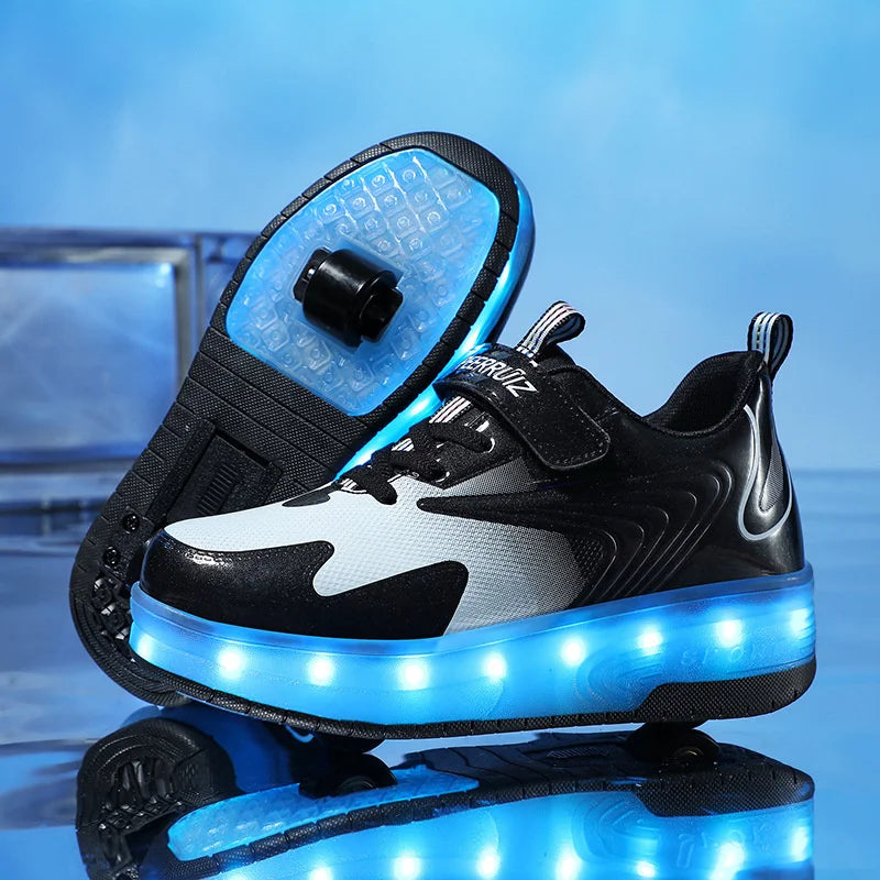 Children's 2 Wheel Led Light Roller Skate Shoes (heelys)