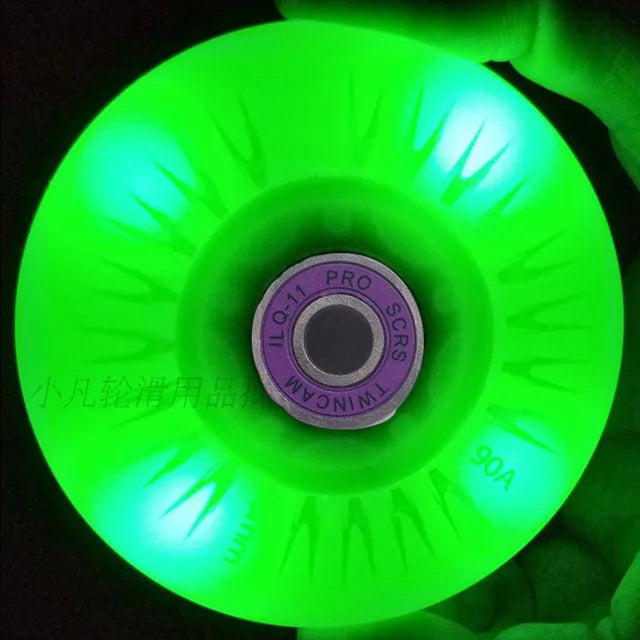 8PCS LED Flash 90A Inline Skate Wheels Lighting Skating Wheels (60 62 64 68 70 72 76 80mm)
