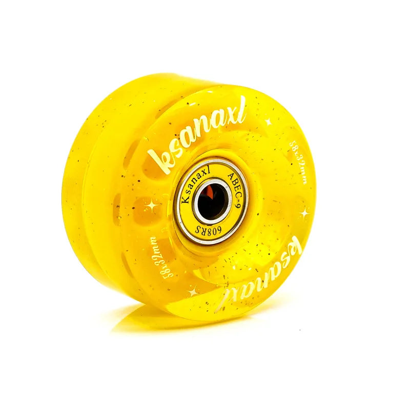 58mm x032mm 82A Pack Roller Skate Wheels with Bearings (Quad Skates and Skateboard) - 4 Pack