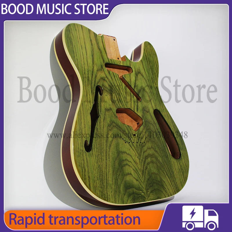 DIY Telecaster Thinline Electric Guitar Body - Swamp Ash Veneer - Semi-hollow with F hole
