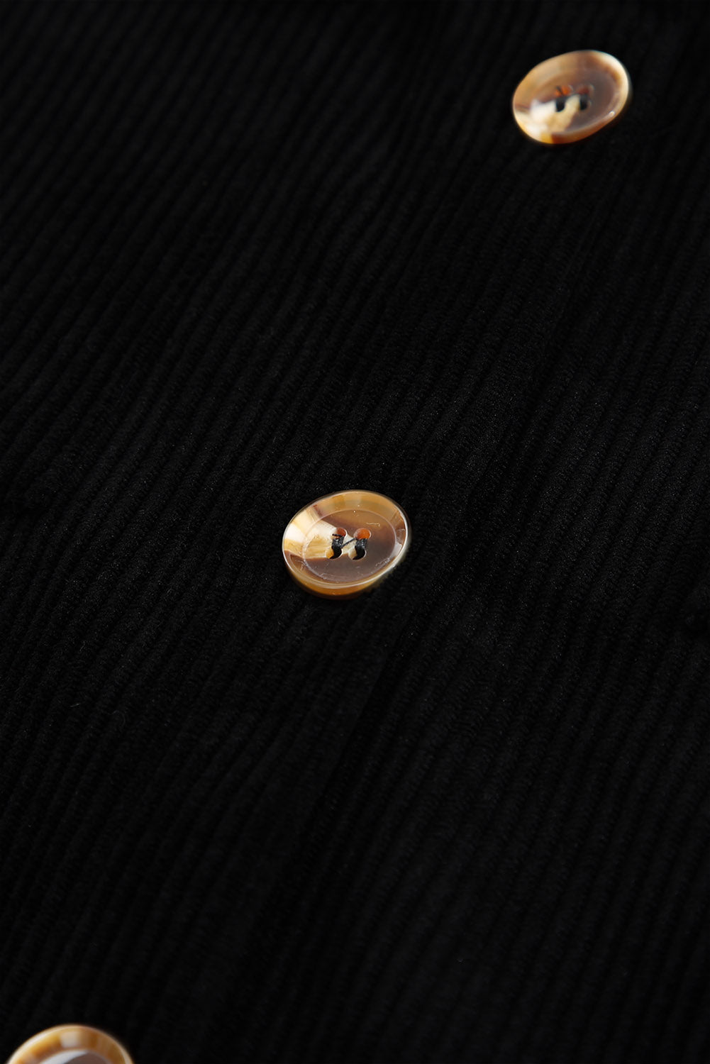 Pocketed Button Ribbed Textured Shacket