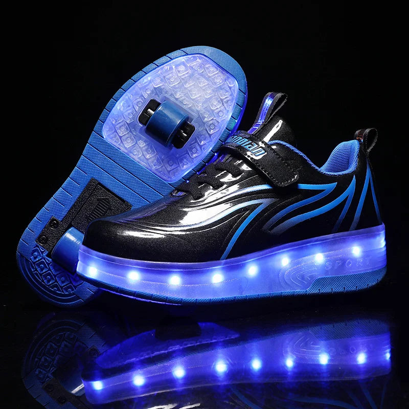 Children's 2 Wheel Led Light Roller Skate Shoes (heelys)