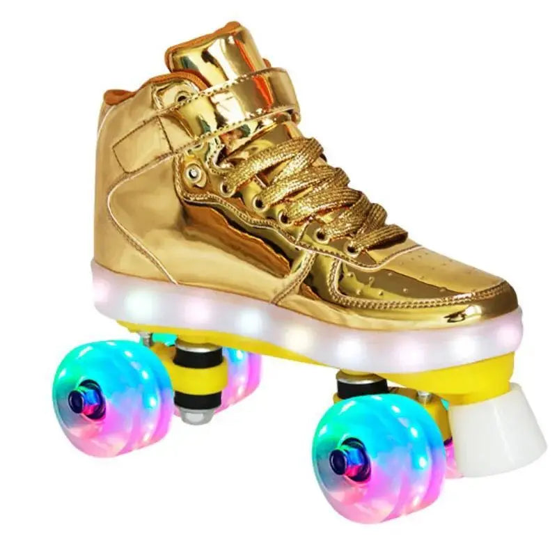 LED Sneaker Style Quad Roller Dance Skates
