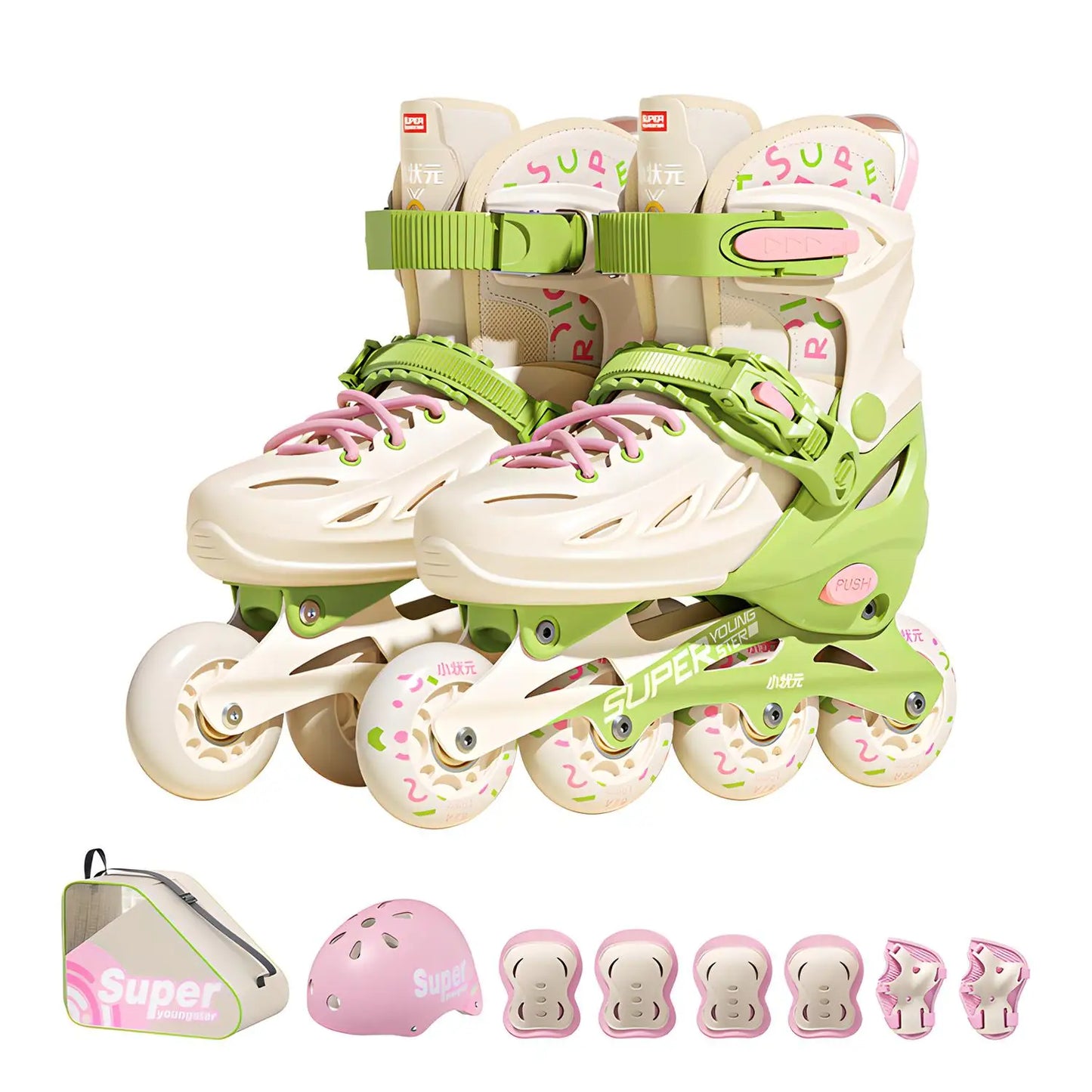 Children Inline Roller Skates Set (With Protective Wear)