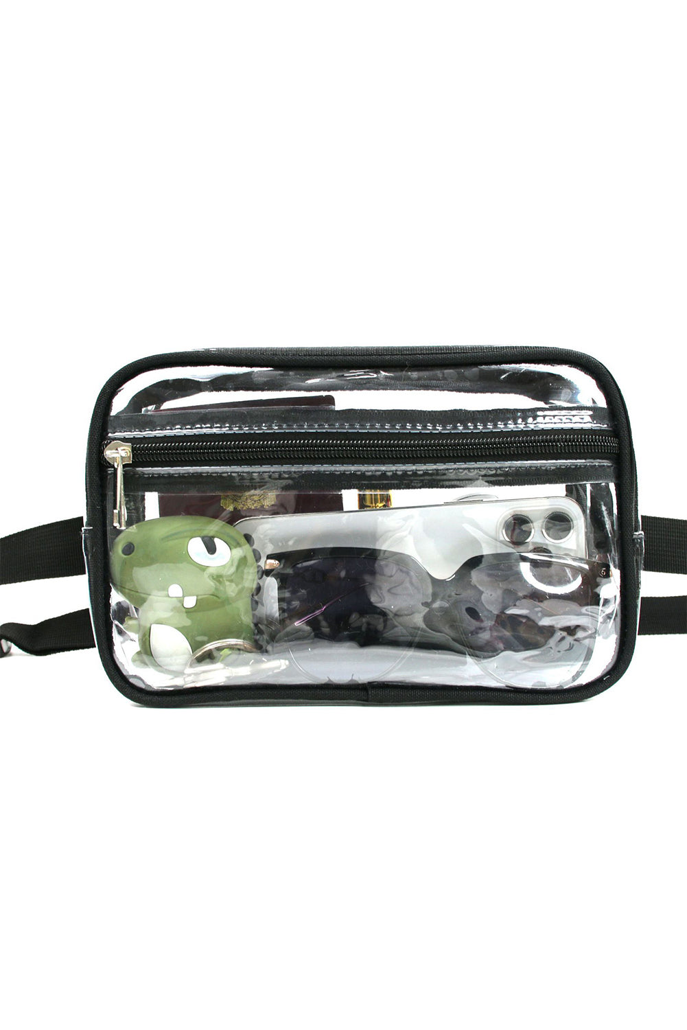 Sky Blue Clear PVC Adjustable Strap Crossbody Bag