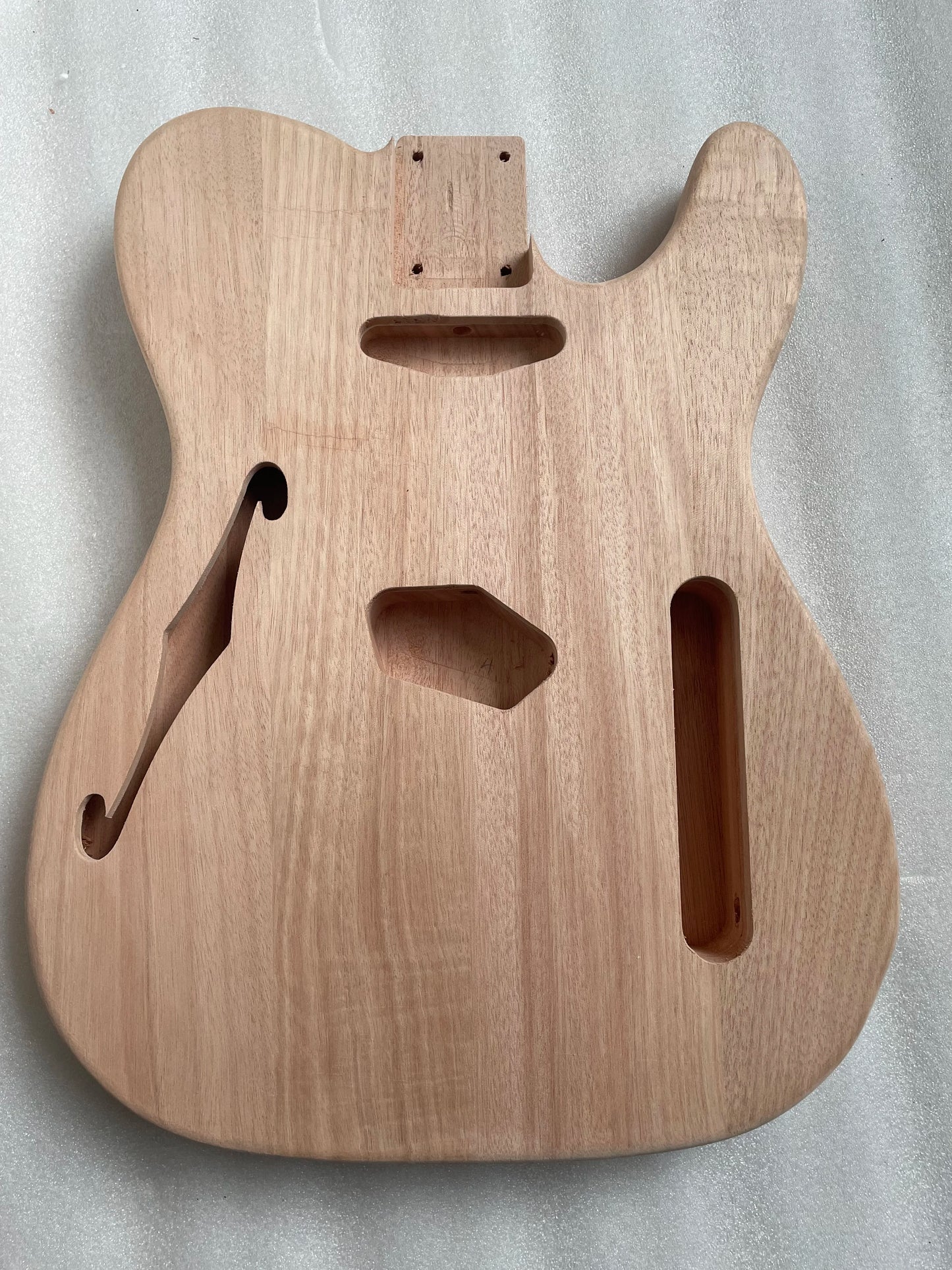 Unfinished Luthier DIY Blank F Hole, Semi Hollow Mahogany Wood Body Electric Guitar,