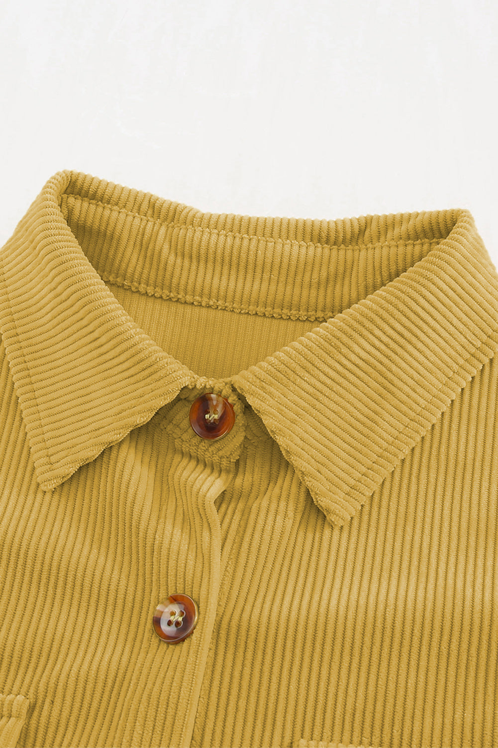Pocketed Button Ribbed Textured Shacket