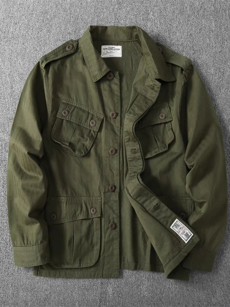 100% Cotton Washed Multi-pocketed American Retro Tropical Jungle M65 Jacket