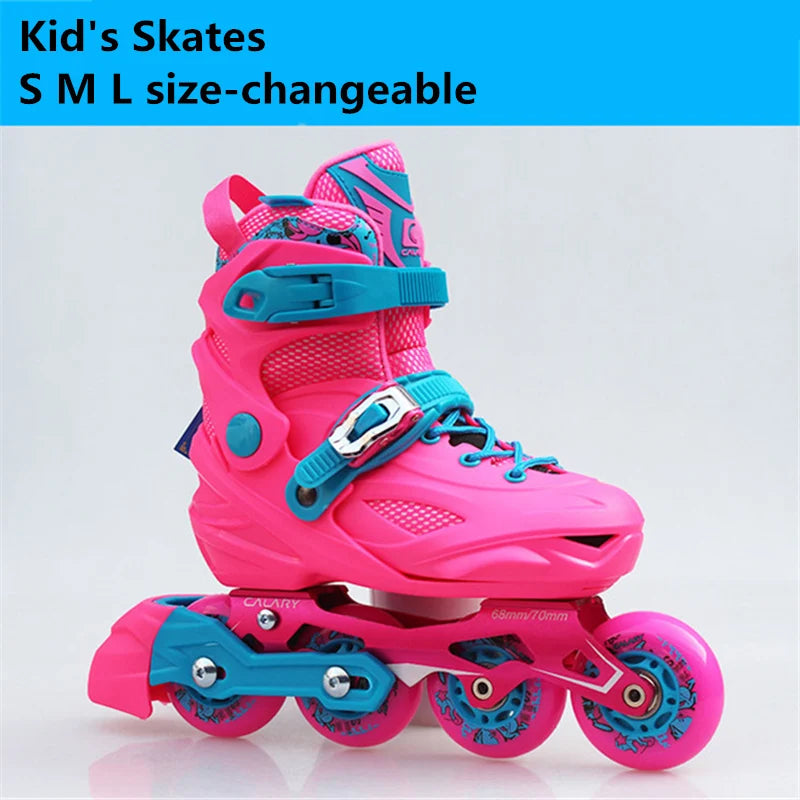 Kid's Outdoor 4 Wheel Colorful Inline Roller Blades