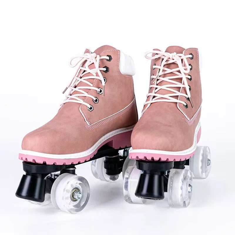 Modern Boot Style Quad Roller Dance Skates