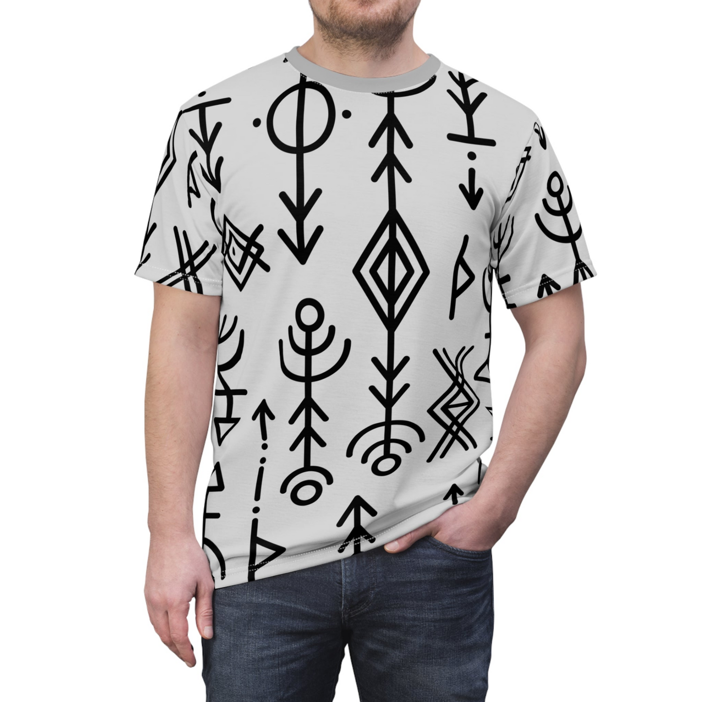 Artistic Unisex T-Shirt SYMBOLS 1 - Minimal By QueenNoble