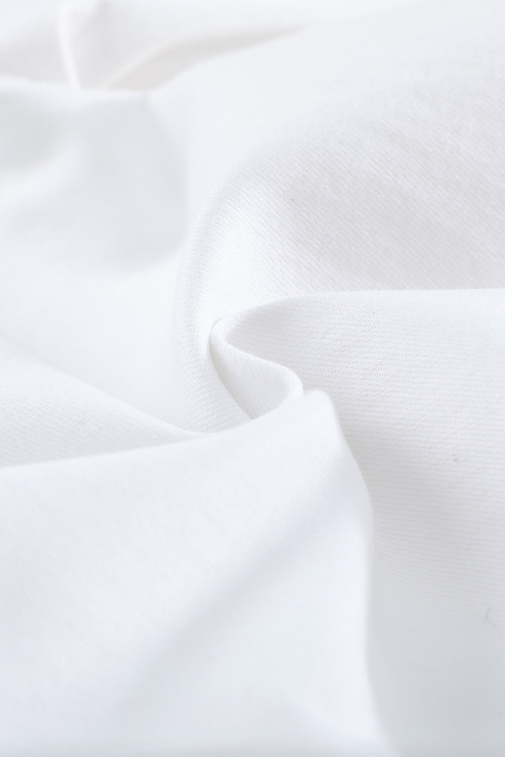 White Plain Buttons Frayed Raw Hem High Waist Denim Jeans