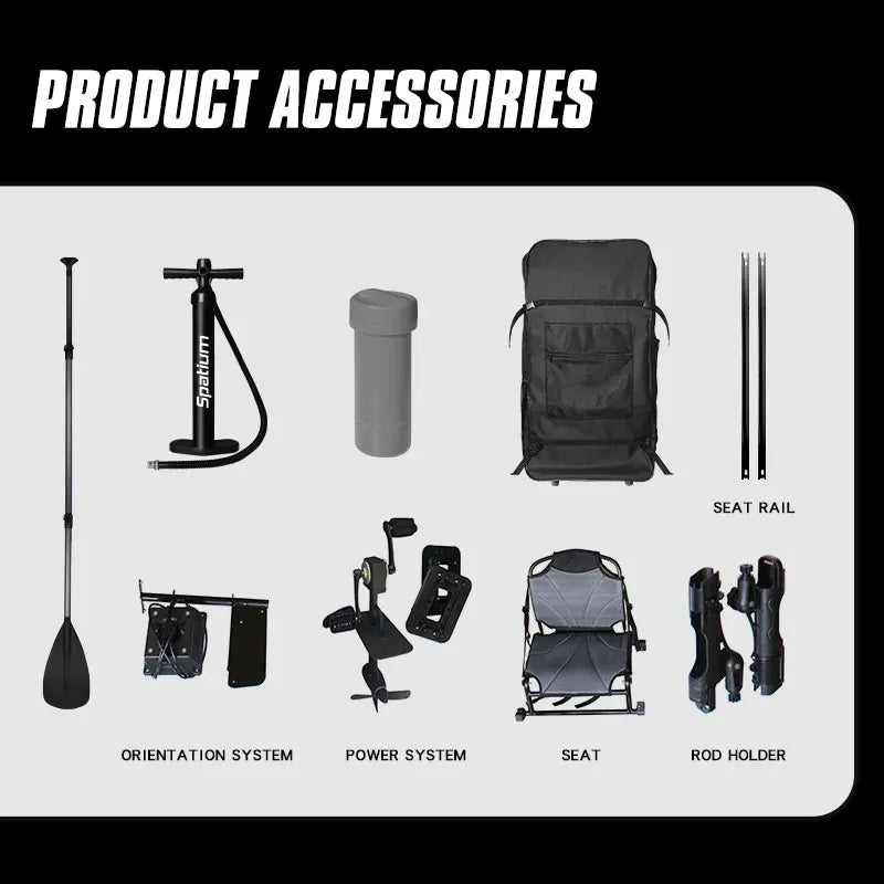 Spatium Portable Inflatable One-Person Pedal Kayak