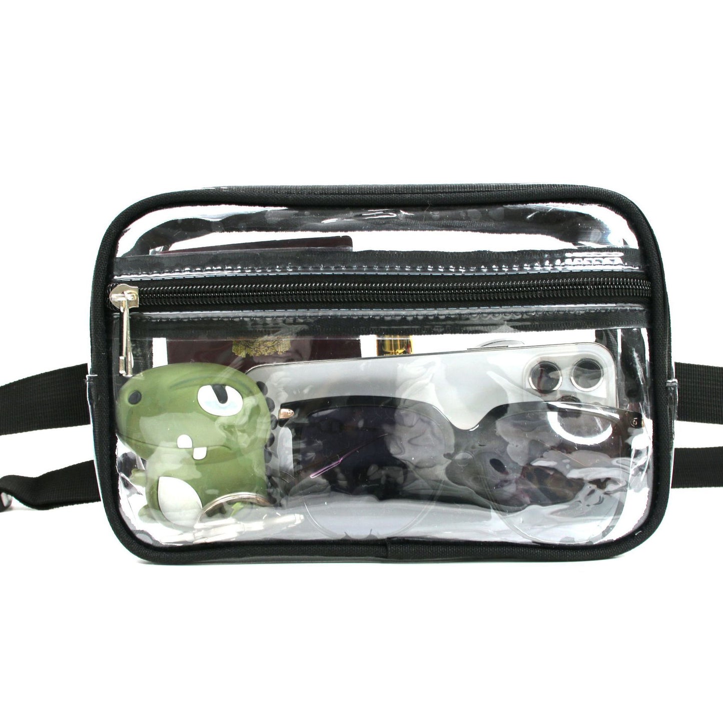Sky Blue Clear PVC Adjustable Strap Crossbody Bag