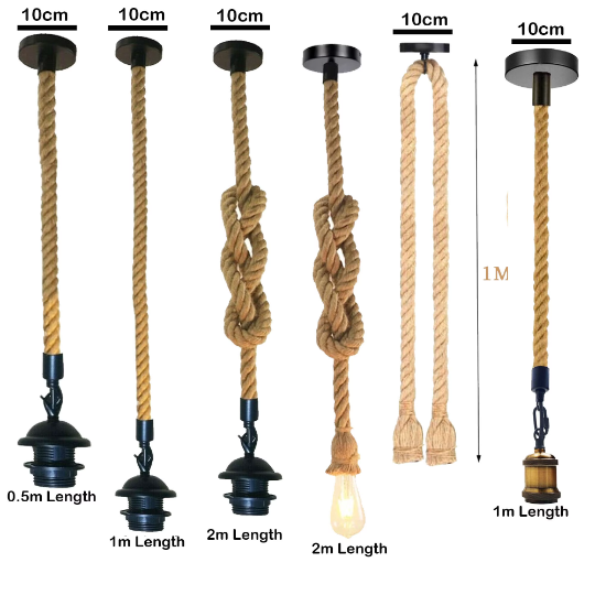 Industrial Pendant Light Cord Kit Twisted Rope E26 Socket~1235