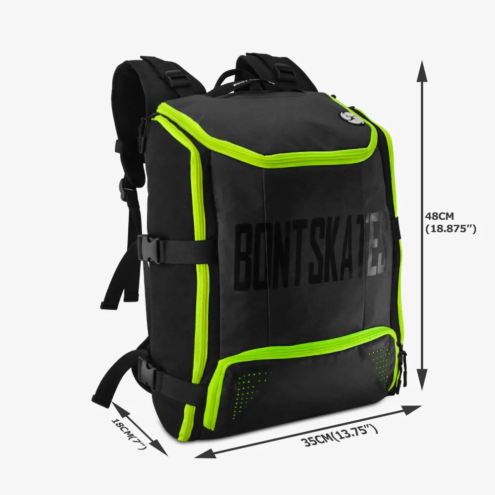 BONT Skates Backpack (Neon Green) - Fits All Skate Types
