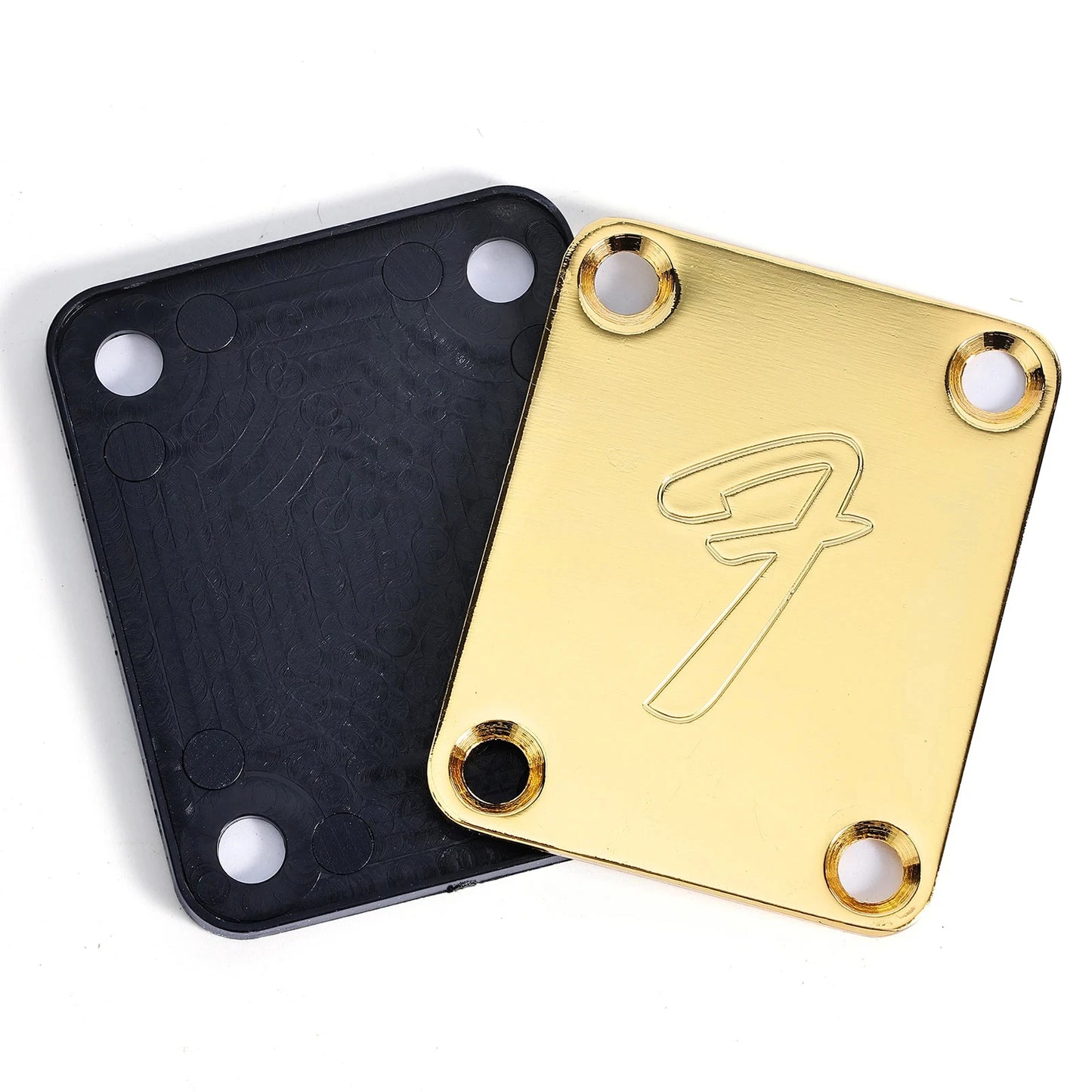 Vintage-Style Electric Guitar Neck Plate With Screws (Fits Most Guitars)