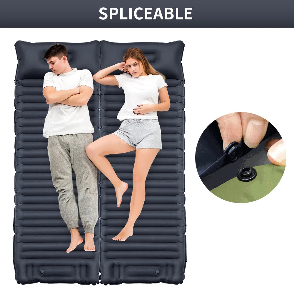 Ultralight Thicken Outdoor Inflatable Mattress with Built-in Pump