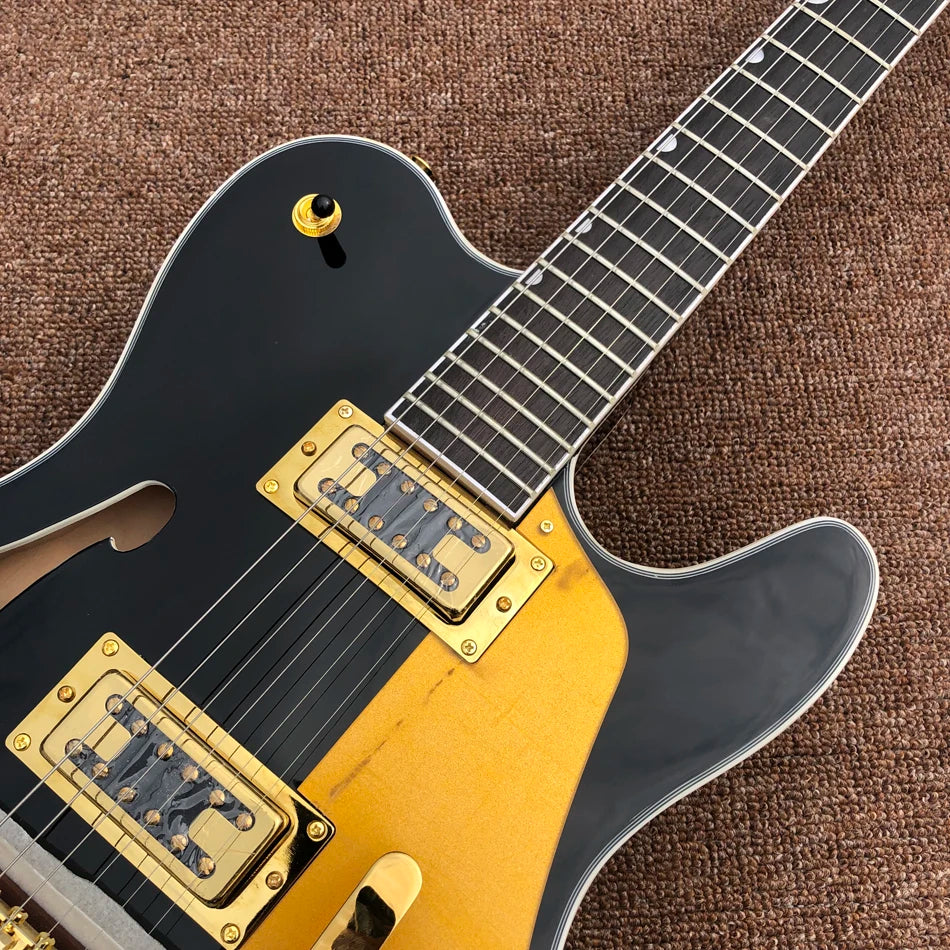 Hollow Body Electric Jazz Guitar with Gold Hardware