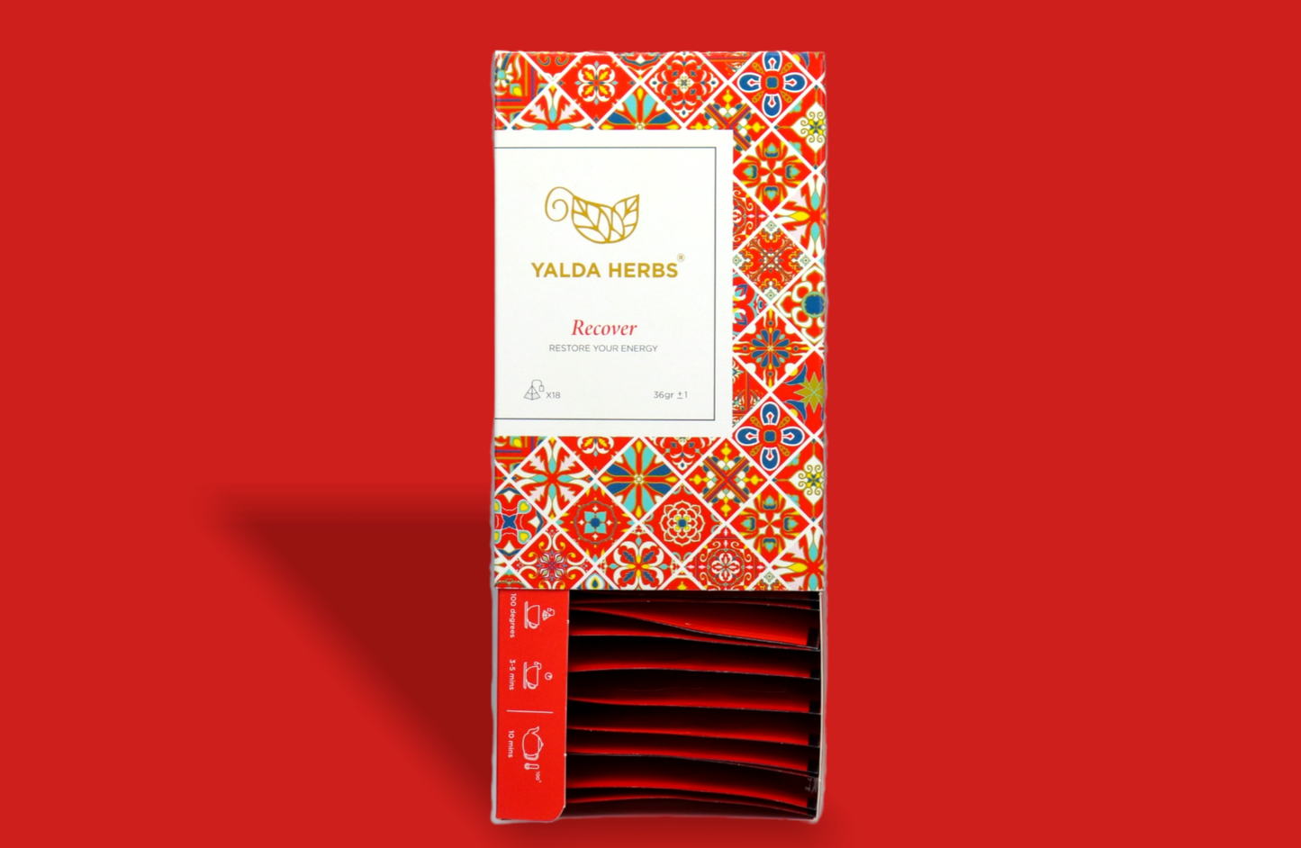 Yalda Herbs Recover 18 Pyramid Tea bags Ginger Melange